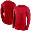 Los Angeles Angels Nike Authentic Collection Raglan Long Sleeve T-Shirt - Red - Front View