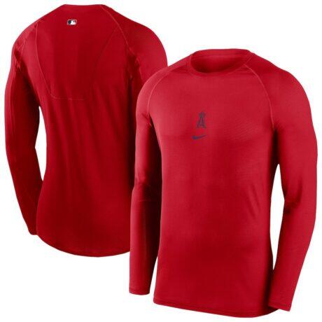 Los Angeles Angels Nike Authentic Collection Raglan Long Sleeve T-Shirt