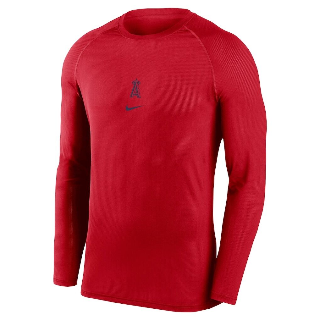 Los Angeles Angels Nike Authentic Collection Raglan Long Sleeve T-Shirt