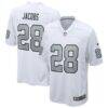 Josh Jacobs Las Vegas Raiders Nike Alternate Game Jersey - White - Front View