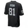 Tim Brown Las Vegas Raiders Nike Game Retired Player Jersey - Black - Detail View