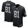 Tim Brown Las Vegas Raiders Nike Game Retired Player Jersey - Black - Front View