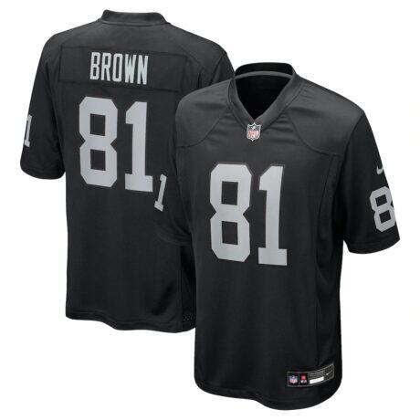 Tim Brown Las Vegas Raiders Nike Game Retired Player Jersey - Black - Front View