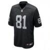 Tim Brown Las Vegas Raiders Nike Game Retired Player Jersey - Black - Side View