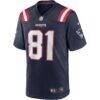Randy Moss New England Patriots Nike Game Retired Player Jersey - Navy - Side View