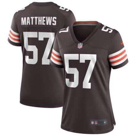 Clay Matthews Cleveland Browns Nike Women's Game Retired Player Jersey - Brown - Front View