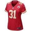 Priest Holmes Kansas City Chiefs Nike Women's Game Retired Player Jersey - Red - Side View