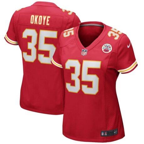 Christian Okoye Kansas City Chiefs Nike Women's Game Retired Player Jersey - Red - Front View