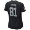 Tim Brown Las Vegas Raiders Nike Women's Game Retired Player Jersey - Black - Detail View