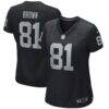 Tim Brown Las Vegas Raiders Nike Women's Game Retired Player Jersey - Black - Front View