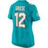 Bob Griese Miami Dolphins Nike Women's Game Retired Player Jersey - Aqua - Detail View