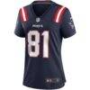 Randy Moss New England Patriots Nike Women's Game Retired Player Jersey - Navy - Side View