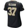 Steve Gleason New Orleans Saints Nike Women's Game Retired Player Jersey - Black - Detail View