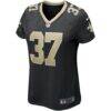 Steve Gleason New Orleans Saints Nike Women's Game Retired Player Jersey - Black - Side View