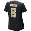 Archie Manning New Orleans Saints Nike Women's Game Retired Player Jersey - Black - Detail View
