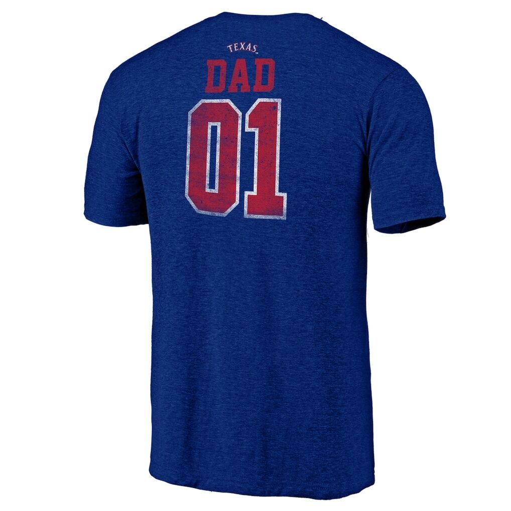 Texas Rangers Father’s Day Greatest Dad Tri-Blend T-Shirt – Royal
