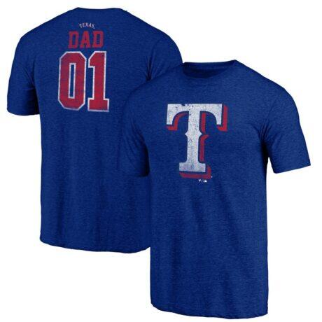 Texas Rangers Father's Day Greatest Dad Tri-Blend T-Shirt - - Front View