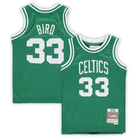 Larry Bird Boston Celtics Mitchell & Ness Preschool 1985/86 Hardwood Classics Throwback Team Jersey - - Front View