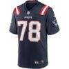 Bruce Armstrong New England Patriots Nike Game Retired Player Jersey - Navy - Side View