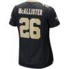 Deuce McAllister New Orleans Saints Nike Women's Game Retired Player Jersey - Black - Detail View