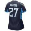 Eddie George Tennessee Titans Nike Women's Game Retired Player Jersey - Navy - Detail View