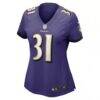 Jamal Lewis Baltimore Ravens Nike Women's Game Retired Player Jersey - Purple - Side View