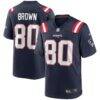 Troy Brown New England Patriots Nike Game Retired Player Jersey - Navy - Front View