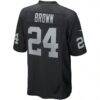 Willie Brown Las Vegas Raiders Nike Game Retired Player Jersey - Black - Detail View