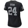 Willie Brown Las Vegas Raiders Nike Women's Game Retired Player Jersey - Black - Detail View