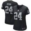 Willie Brown Las Vegas Raiders Nike Women's Game Retired Player Jersey - Black - Front View