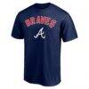 Atlanta Braves Personalized Team Winning Streak Name & Number T-Shirt - Navy - Back View