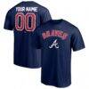Atlanta Braves Personalized Team Winning Streak Name & Number T-Shirt - Navy - Front View