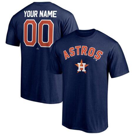 Houston Astros Personalized Team Winning Streak Name & Number T-Shirt - Navy - Front View