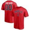 Los Angeles Angels Personalized Team Winning Streak Name & Number T-Shirt - Red - Front View