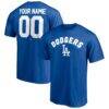 Los Angeles Dodgers Personalized Team Winning Streak Name & Number T-Shirt - - Front View