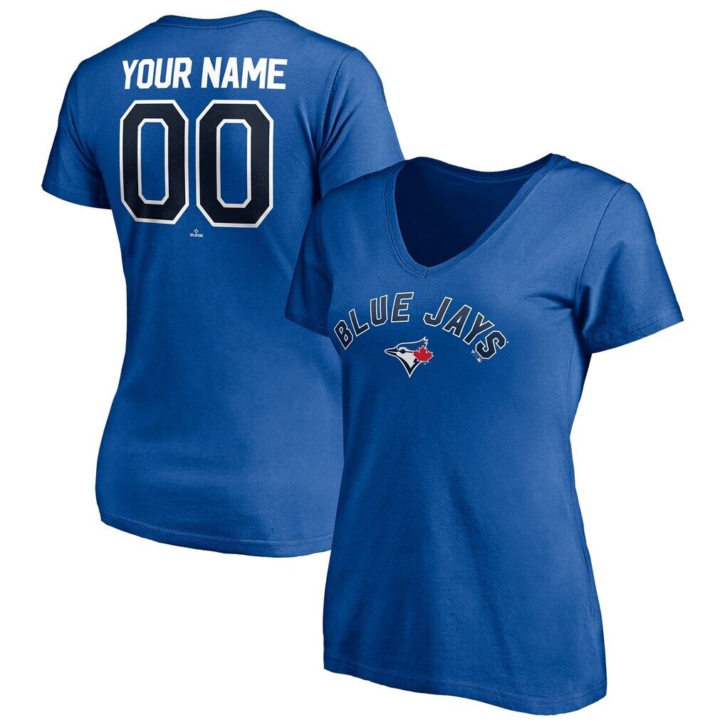 Toronto Blue Jays Women’s Personalized Winning Streak Name & Number V-Neck T-Shirt – Royal
