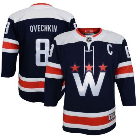 Alexander Ovechkin Washington Capitals Youth 2020/21 Alternate Premier Player Jersey - Navy - Front View