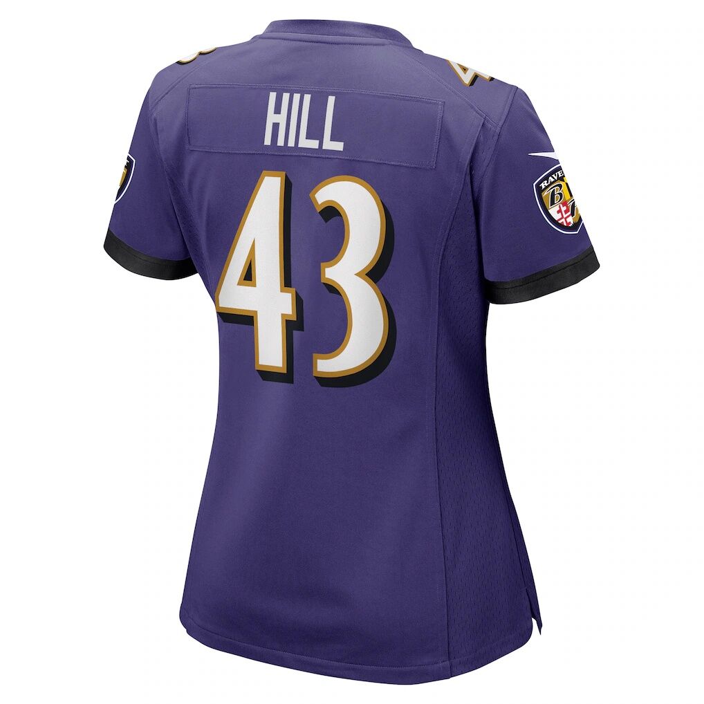 Justice Hill Baltimore Ravens Nike Women's Game Jersey