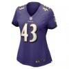 Justice Hill Baltimore Ravens Nike Women's Game Jersey - Purple - Side View