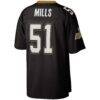 Sam Mills New Orleans Saints Mitchell & Ness Legacy Replica Jersey - Black - Detail View