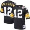 Terry Bradshaw Pittsburgh Steelers Mitchell & Ness Authentic Throwback Retired Player Jersey - Black - Front View