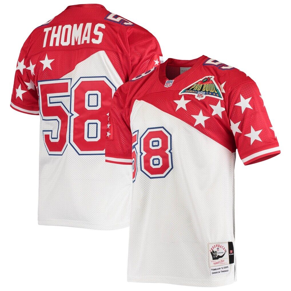 Derrick Thomas AFC Mitchell & Ness 1995 Pro Bowl Authentic Jersey – White/Red