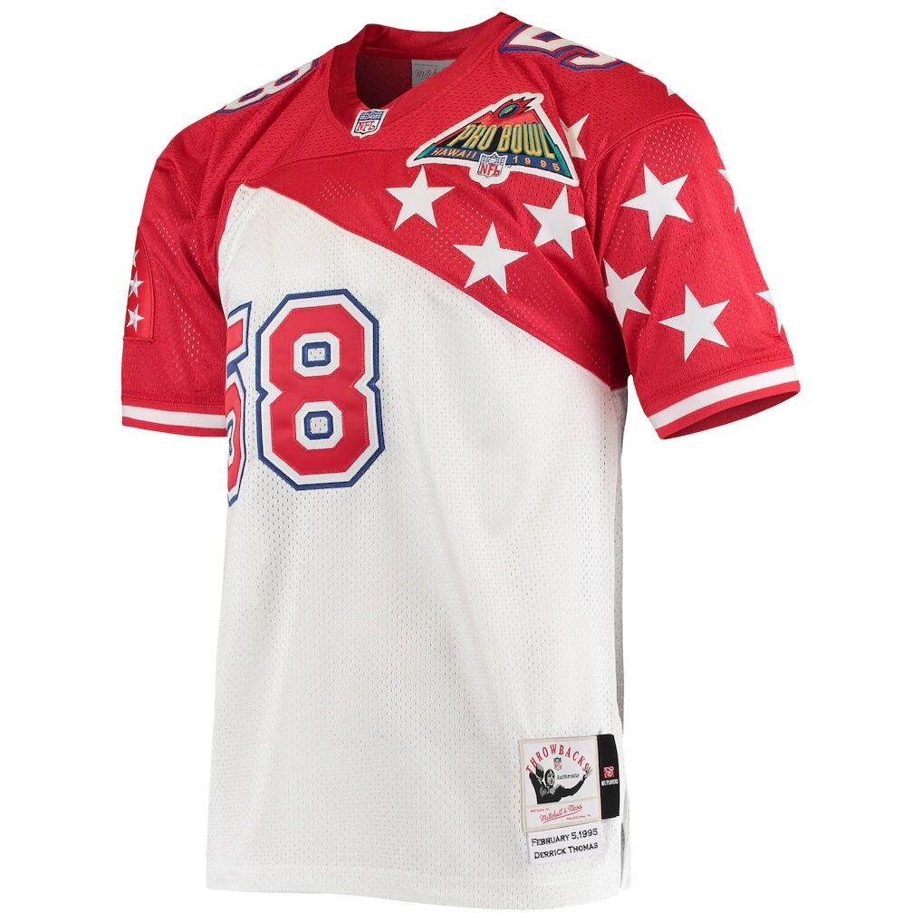 Derrick Thomas AFC Mitchell & Ness 1995 Pro Bowl Authentic Jersey – White/Red