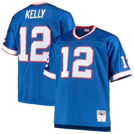 Jim Kelly Buffalo Bills Mitchell & Ness Big & Tall 1990 Retired Player Replica Jersey - - Front View