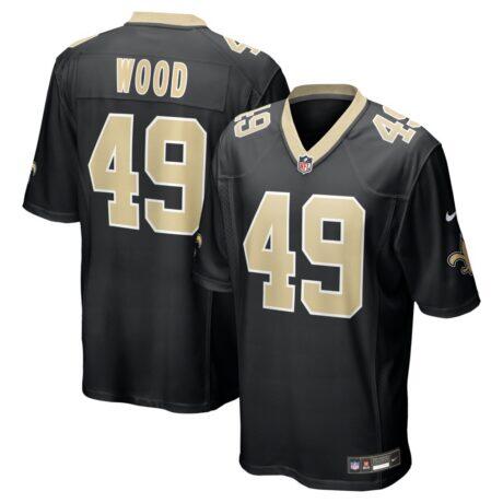 Zach Wood New Orleans Saints Nike Game Jersey - Black - Front View