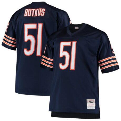 Dick Butkus Chicago Bears Mitchell & Ness Big & Tall 1966 Retired Player Replica Jersey - Navy - Front View
