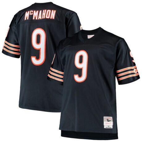 Jim McMahon Chicago Bears Mitchell & Ness Big & Tall 1985 Retired Player Replica Jersey - Navy - Front View