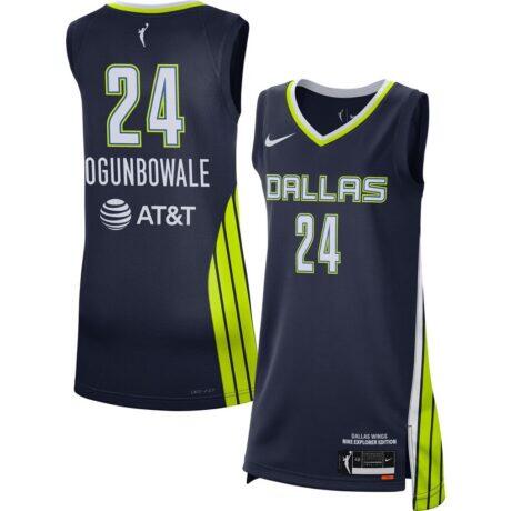 Arike Ogunbowale Dallas Wings Nike Unisex Explorer Edition Victory Jersey - Navy - Front View