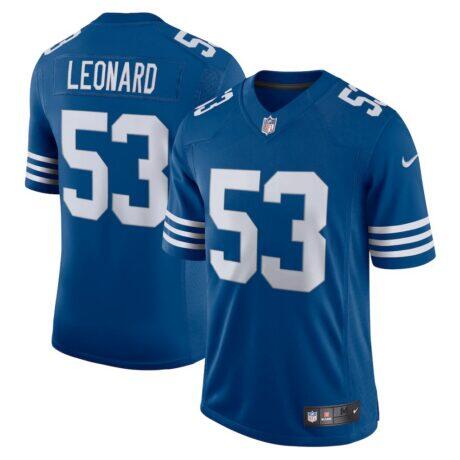 Men's Nike Darius Leonard Royal Indianapolis Colts Alternate Vapor Limited Jersey - - Front View