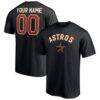 Houston Astros Cooperstown Winning Streak Alternate Personalized Name & Number T-Shirt - Black - Front View